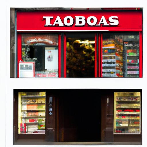 תמונה מפוצלת המציגה חנות טבק מסורתית משמאל וחנות טבק מקוונת מימין, הממחישה את המעבר.