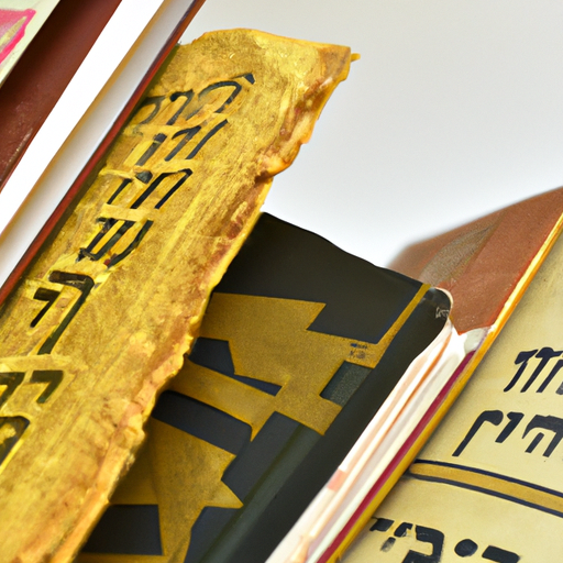 תצלום של ספרי דת יהודיים, המייצגים את תפקידה של ההלכה בעיצוב נורמות אתיות
